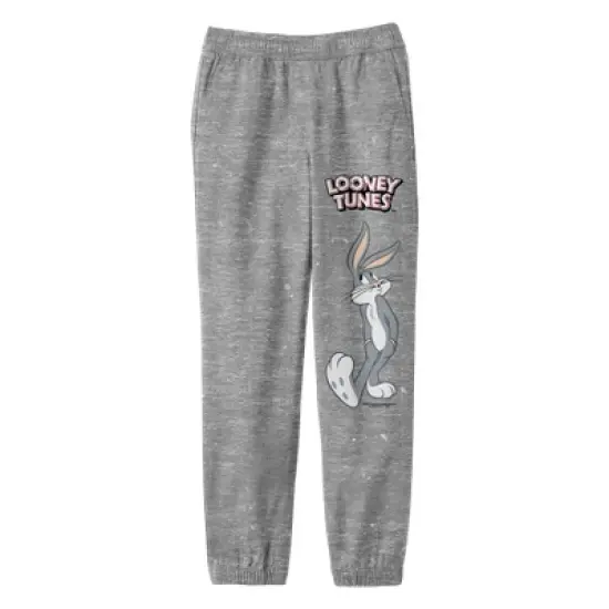 Looney Tunes Logo With Bugs Bunny Youth Heather Gray Graphic Joggers image {3}