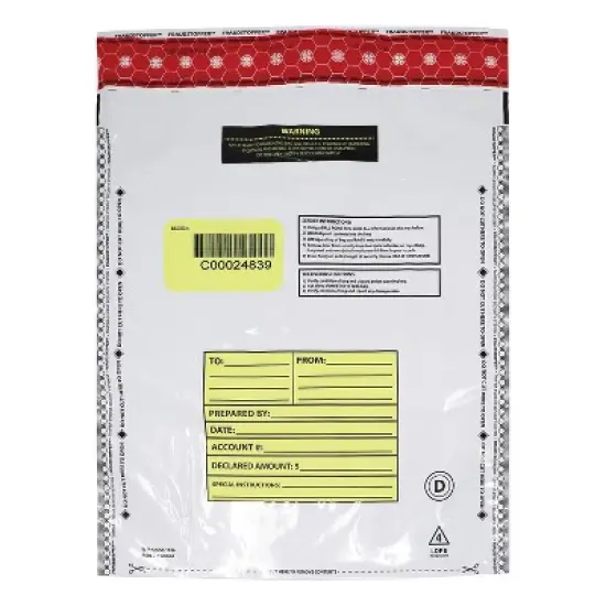 Nadex Coins&trade; 12 In. x 16 In. Opaque Tamper-Evident Cash and Coin Bank Deposit Bags for Fraud Prevention (50 Pack) in White image {1}