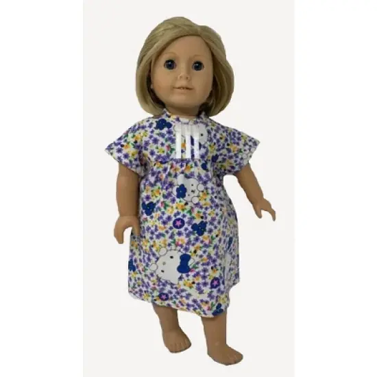 Doll Clothes Superstore Size 5 Matching Girl And Doll Kitty Blue Nightgown image {1}