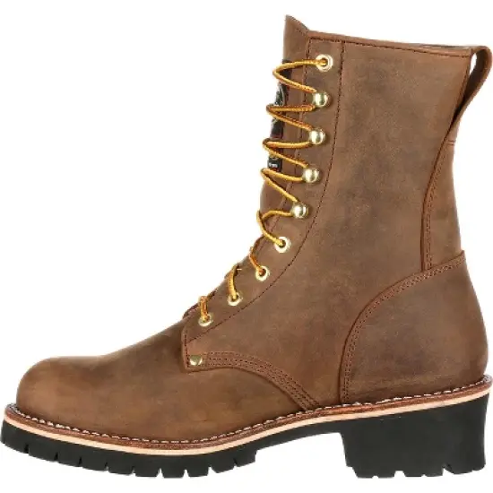Men's Brown Georgia Boot Steel Toe Waterproof 400G Insulated Logger Work Boot Size 10(Wide) image {4}