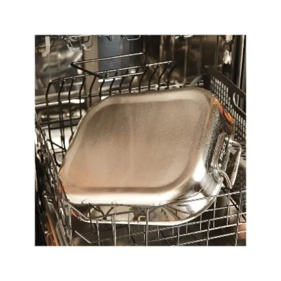 All-Clad Specialty Stainless Steel Large Roaster with Nonstick Rack 13x16 Inch image {2}