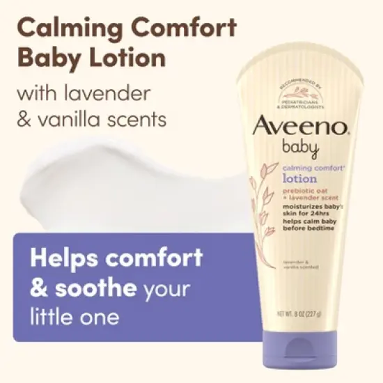 Aveeno Baby Calming Comfort Moisturizing Body Lotion - Lavender & Vanilla Scents - 8 fl oz image {16}