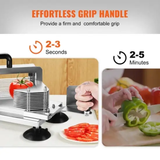 VEVOR Commercial Tomato Slicer, 1/4 inch Tomato Cutter Slicer, Stainless Steel Heavy Duty Tomato Slicer Machine, Manual Tomato Slicer image {3}