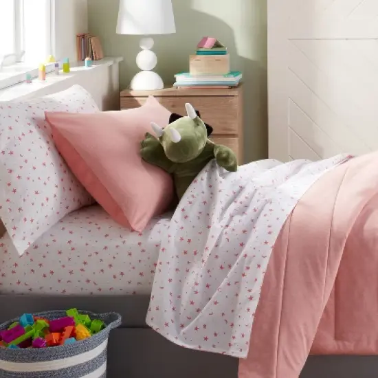 Stars Cotton Kids' Sheet Set Yellow/White - Pillowfort&trade; image {1}