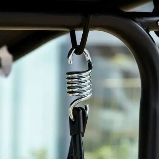 Sapphtopaz Porch Swing Set for Backyard 3-Person Patio Swing Bench with Adjustable Canopy Hanging Chair with Stand for Patio, Backyard, Terrace image {2}