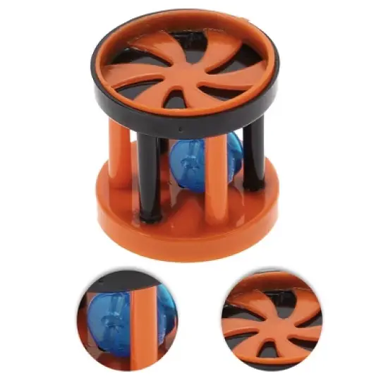 Unique Bargains Drum Shape Cat Teaser Toys Black Orange 1 Pc image {2}