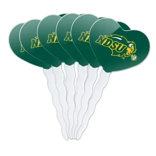 North Dakota State University Heart Love Cupcake Picks Toppers Decoration Set of 6 image {7}
