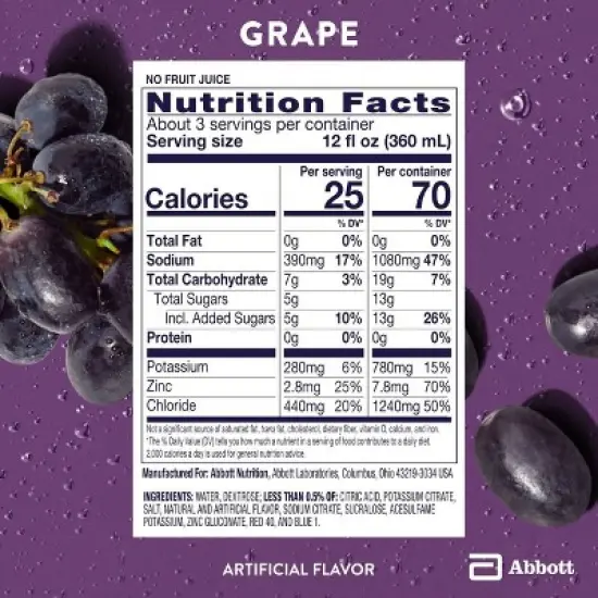 Pedialyte Oral Electrolyte Solution - Grape - 33.8 fl oz image {6}