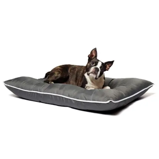 Precious Tails Water and Chew Resistant Bone Tufted Crate Dog Mat - Gray image {1}