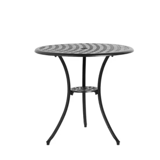 3 Piece Patio Seating Set, Aluminum Bistro Table And Chairs Set Of 2 With Umbrella Hole,All Weather Metal Bistro Table Set -Maison Boucle image {4}