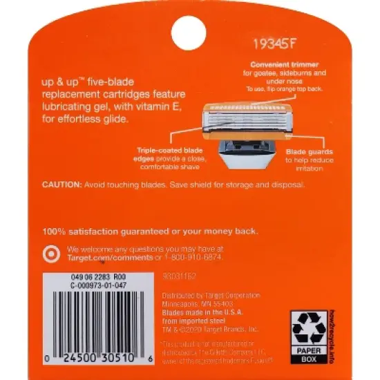 Men's Five Blade FITS Cartridges 8ct - up & up&trade; image {4}
