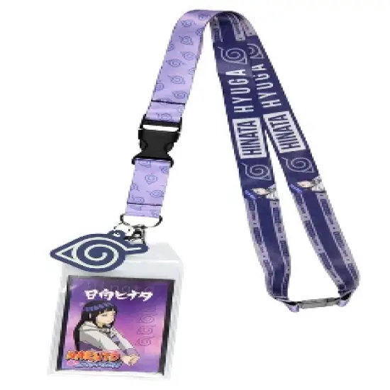 Naruto Hinata Hyuga ID Badge Holder Lanyard w/ Hidden Leaf Village Rubber Pendant image {5}