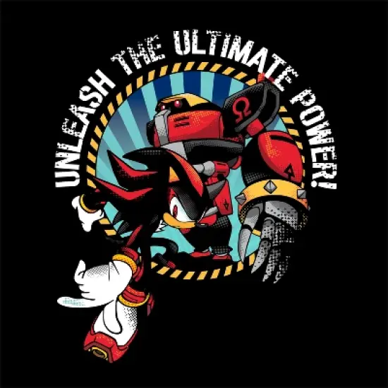 Bioworld Sonic The Hedgehog Knuckles "Unleash the Ultimate Power" Youth Black Crew Neck Sweatshirt image {1}