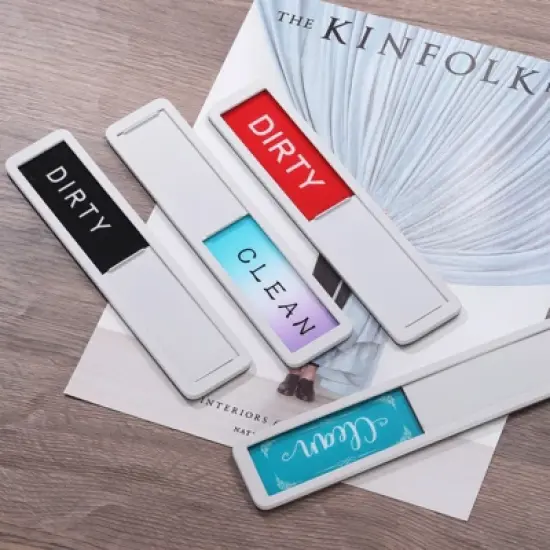 Unique Bargains Non-Scratch Plastic Clean Dirty Indicating Kitchen Dishwasher Magnet image {3}