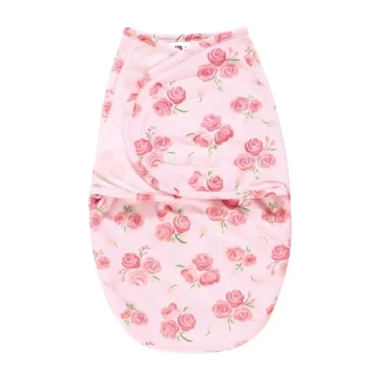 Hudson Baby Infant Girl Plush Faux Fur Swaddle Wrap, Blush Rose, 0-3 Months image {2}