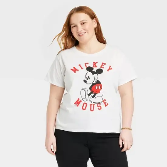 Women's Disney Mickey Mouse Short Sleeve Graphic T-Shirt - White image {4}