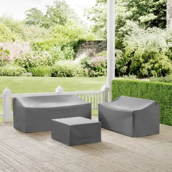 Crosley 3pc Sectional Cover Set, Loveseat, Sofa Square Table image {1}
