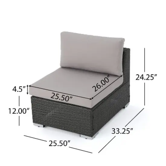 Christopher Knight Home Santa Rosa Outdoor Wicker 5 Seater V-Shaped Sectional Sofa Set with Cushions image {2}