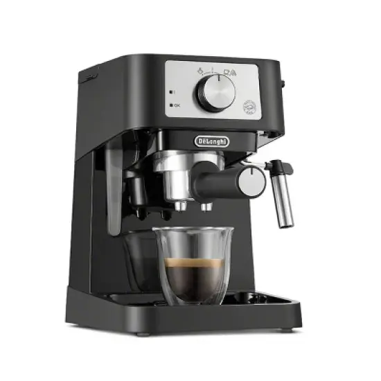 Stilosa Espresso Machine by Delonghi - EC260BK: 15-Bar Pressure, Frothing Wand, Removable Water Reservoir, Dishwasher-Safe Parts image {9}