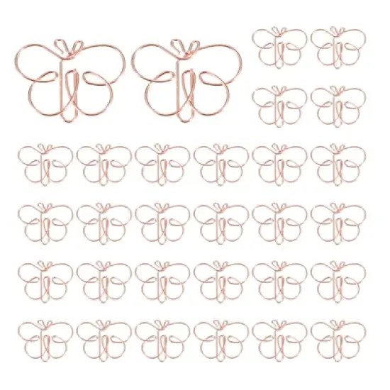 Unique Bargains Home Office Supplies Metal Cute Butterfly Shape Durable Paper Clip 30 Pcs image {6}