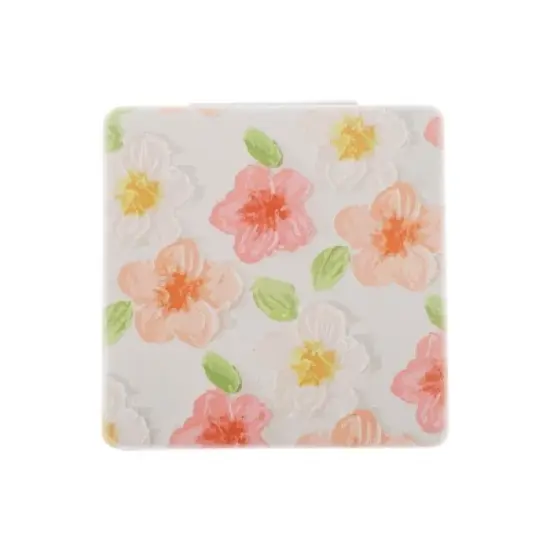 Unique Bargains Square Hand-drawn Makeup Mirror White 1 Pc image {3}