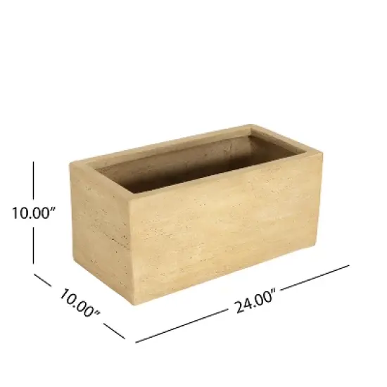Christopher Knight Home Jean Outdoor Modern Lightweight Concrete Rectangle Planter Box image {2}