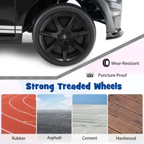 Costway 12V Licensed Ford Mustang Shelby GT500 Kids Ride on Car with Remote Control Black/Navy/Pink/Red image {6}