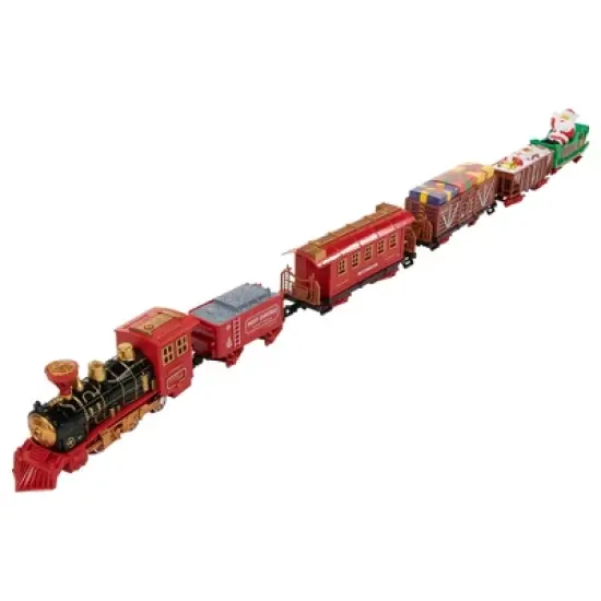 Northlight 22pc Red Battery Operated Lighted and Animated Christmas Train Set with Music and Sound image {1}