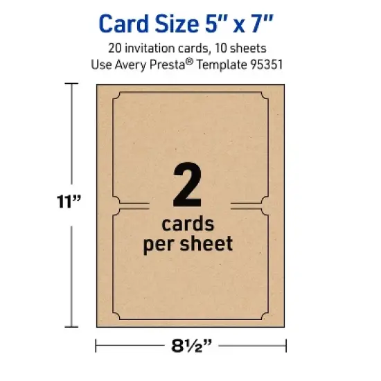 Avery Kraft Brown Invitation Cards, 5" x 7" Rectangle Scalloped Edge image {4}