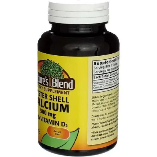 Nature's Blend 3163 Calcium Oyster Shell 500 mg with D3 400 IU image {2}