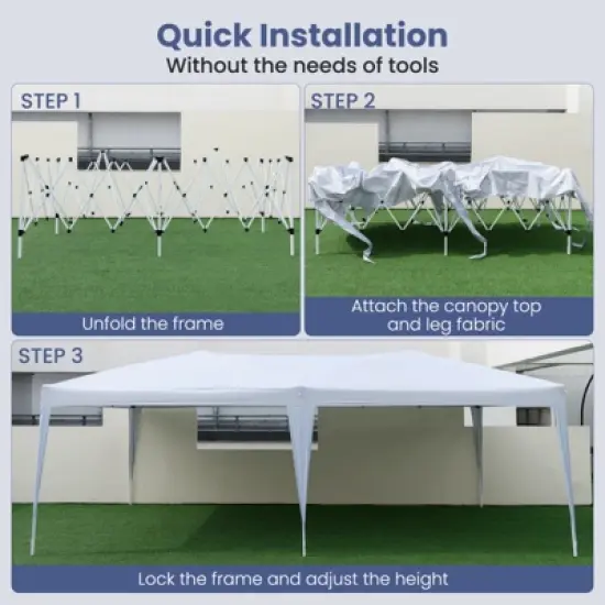 Tangkula 10 x 20 FT Portable Gazebo Shelter w/12 Wind Ropes & 6 Ground Stakes Carrying Bag image {6}
