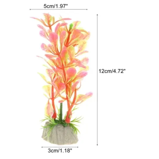 Unique Bargains Aquarium Plastic Plants for Fish Tank Landscape Decoration 4.72" 2 Pcs image {3}