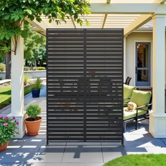 PexFix 72"x47"Indoor Outdoor Black Galvanized Panel Screen Louvered image {10}