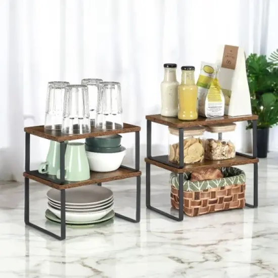 4 Pack Cabinet Organizer Shelf, Kitchen Counter Shelves, Kitchen Storage, Spice Rack image {2}