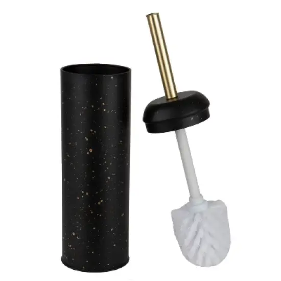 Modern Metal Toilet Bowl Brush with Speckles Black - Elle D&eacute;cor image {2}
