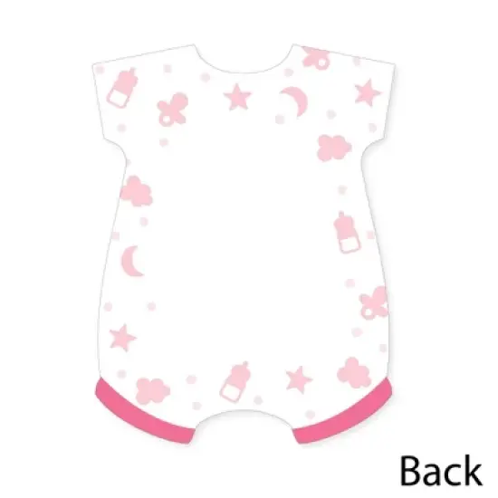 Big Dot of Happiness It's a Girl - Shaped Thank You Cards - Pink Baby Shower Thank You Note Cards with Envelopes - Set of 12 image {3}