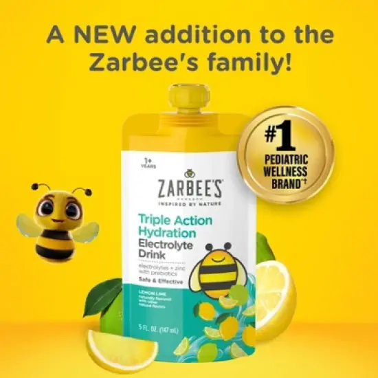 Zarbee's Triple Action Liquid Hydration Pouches - Lemon Lime - 5 fl oz/3ct image {8}