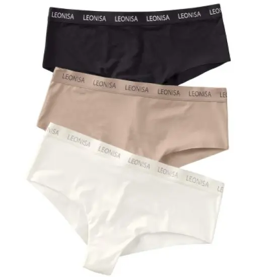 Leonisa  3-pack contrast waistband soft cheeky panties - image {3}