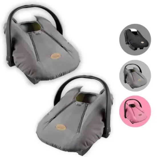 CozyBaby Original Baby and Infant Insulated Car Seat Cover with Dual Zippers and Elastic Edge with Dual Zipper Design and Pull-Over Flap, Charcoal image {2}