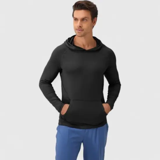 Anna-Kaci Active Men's Long Sleeve Pullover Hoodie with Front Kangaroo Pocket and Athletic Fit image {1}