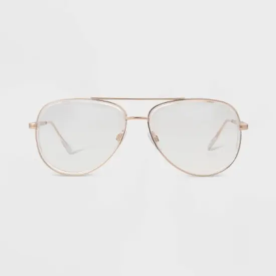 Women's Metal Aviator Blue Light Filtering Reading Glasses - Universal Thread&trade; Gold image {3}