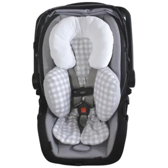Hudson Baby Infant Unisex Car Seat Body Support Insert, Gray Gingham, One Size image {2}