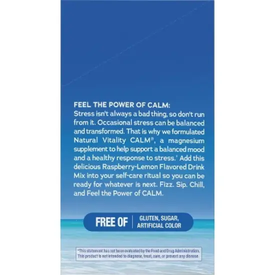 Natural Calm Vitality Anti-Stress Vegan Magnesium Supplement Powder Packets - Raspberry Lemon - 12.96oz/30pk image {8}