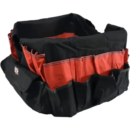 School Smart Caddy Organizer with 43 Pockets, Large, 16 x 14 x 13-1/2 Inches, Black/Red image {5}