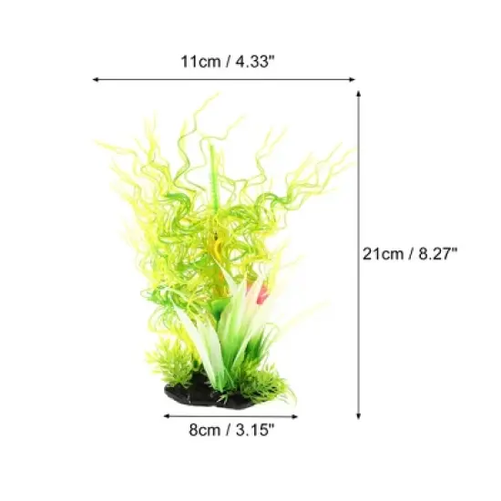 Unique Bargains Aquarium Plants Decorations Artificial Aquatic Plant Tree Green Yellow 1 Pcs image {3}