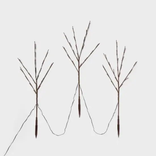 3ct LED Artificial Twig Christmas Stake Lights Warm White - Wondershop&trade;: Birch Effect, 30" Height, Electric Powered Outdoor Pathway Decor image {2}