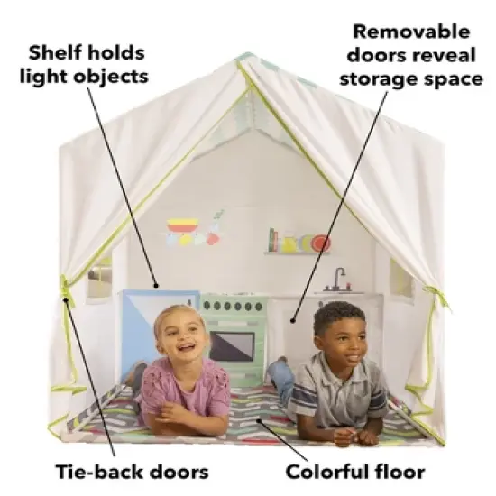 50-Inch Kitchen Playhouse Tent with 7-Piece Kitchen Cooking Set image {5}