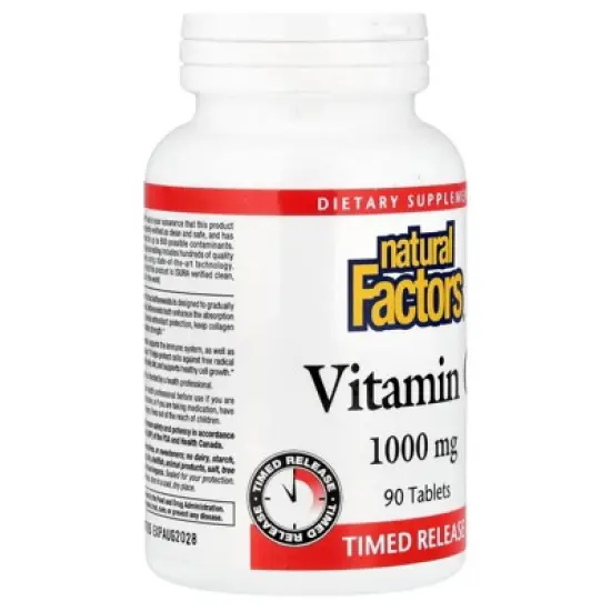 Natural Factors Vitamin C, Time Release, 1,000 mg, 90 Tablets image {3}