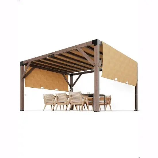 GustoWave 12'X 14' Outdoor Durable & Rot Resistant Wooden Pergola for Backyard, Garden, Deck image {1}