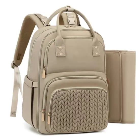 Itopfox Large Multi-Functional Diaper Backpack with Changing Pad, Insulated Pockets & Stroller Straps for Moms & Babies image {7}